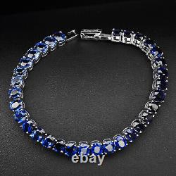 Striking Royal Blue Sapphire Rare 38.10Ct 925 Sterling Silver Handmade Bracelets