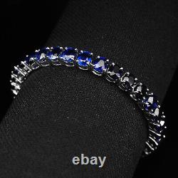 Striking Royal Blue Sapphire Rare 38.10Ct 925 Sterling Silver Handmade Bracelets