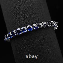 Striking Royal Blue Sapphire Rare 38.10Ct 925 Sterling Silver Handmade Bracelets