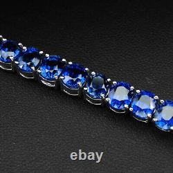 Striking Royal Blue Sapphire Rare 38.10Ct 925 Sterling Silver Handmade Bracelets