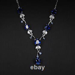 Stupendous Royal Blue Sapphire Rare 29Ct 925 Sterling Silver Handmade Necklaces