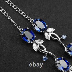 Stupendous Royal Blue Sapphire Rare 29Ct 925 Sterling Silver Handmade Necklaces