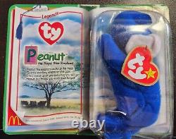 TY PEANUT The Royal Blue Elephant 1995 Mc Donalds Beanie Baby RARE RETIRED