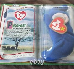 TY PEANUT The Royal Blue Elephant 1995 McDonalds Beanie Baby RARE RETIRED Sealed