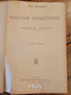 The Imperial Shakespere Works of William Shakespere RARE Antique Book 1898