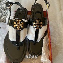 Tory Burch NIB Claire Bryce Flat Thong Sandals Patent Leather Rare Sz 8