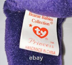 Ty PRINCESS DIANA BEAR 1st Edition Beanie Baby royal di purple babies TAGS RARE