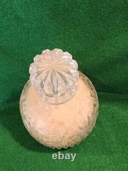 USED Lady Primrose Crystal Decanter Royal Sea Bath Salts 30 Oz RARE