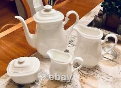 VERY RARE NWT Villeroy Bock Royal Weiss Germany Tea Pot Coffee Set Creamer Sugar