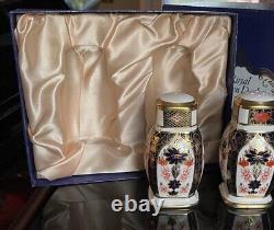 VERY RARE! Royal Crown Derby Old Imari Salt/pepper/- In Factory Package