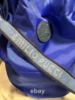 VTG Emilo Pucci Backpack Sack Drawstring Nylon/ Leather Trim NWT Rare Find