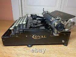 Very Rare 1908 Antique Royal Model #1 Flatbed Typewriter Working w New Ink