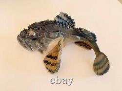 Very Rare Royal Copenhagen Art Nouveau Sculpin or Scorpion Fish Figurine #371