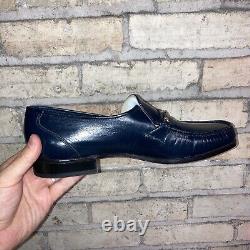 Vintage Florsheim Men's Shoes NOS/NWT Imperial Dark Blue Loafers Size 9.5 D RARE