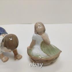 Vintage Lot Of 3 Rare Royal Copenhagen Figurine Children 4374,1518,4539