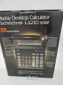 Vintage NEW TA Adler Royal L 1210 Solar / Battery Calculator RARE