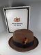 Vintage Royal Stetson Tobacco Brown Fedora Hat Men's 7.5 Brand New With Box Rare