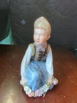 Vintage royal copenhagen Rare Amager Boy Figurine Carl Martin Hansen 12414