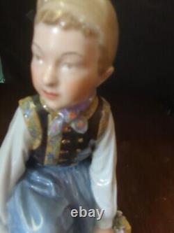 Vintage royal copenhagen Rare Amager Boy Figurine Carl Martin Hansen 12414