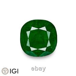 ZAMBIA Emerald 5.17 Ct. Natural ROYAL GREEN Cushion RARE FIND